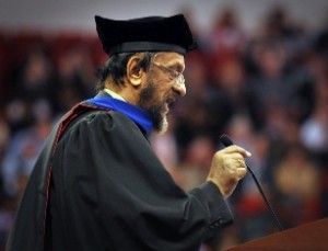 Dr Pachauri delivers the winter 2001 commencement address at NC State university